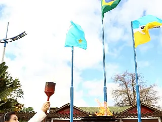 Cerimônia marca acendimento da Chama da Pátria na Praça Antônio João