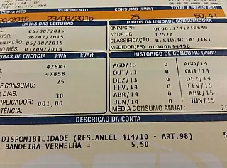 Energia elétrica vem amarela em dezembro
