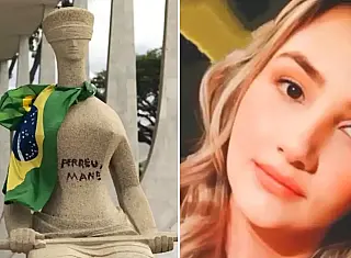 Condenada por pichar estátua ganha semiaberto